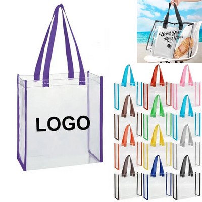PVC Clear Transparent Tote Bag with Reinforced Handles