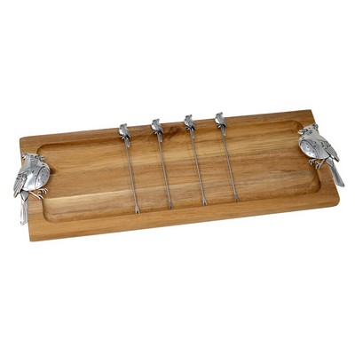 Acacia Foodie Bite Tray Cardinal