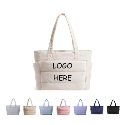 Lightweight 15.6" Padded Quilted Laptop Sleeve Puffy Tote Bag Or Puffer Bag Or Handbag