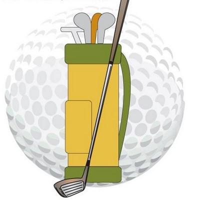 Golf Bag Acrylic Coaster w/Felt Back