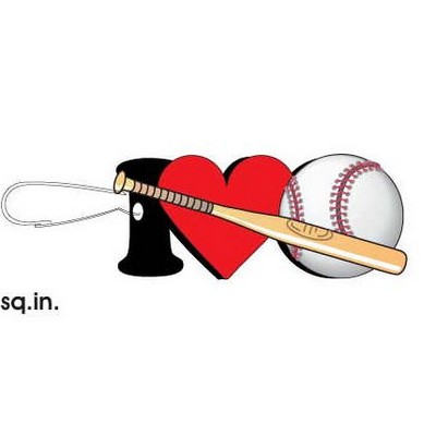 I Love Baseball w/ Bat Zipper Pull