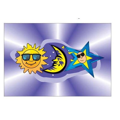 Sun And Moon Rectangle Badge w/ Bar Pin (2"x3")