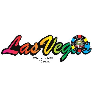 Las Vegas w/ Poker Chip Maxi Magnet (10 Square Inch)