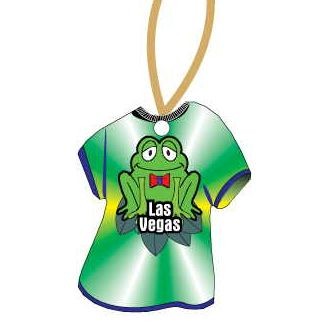 Las Vegas Frog T-Shirt Promotional Ornament w/ Black Back (4 Square Inch)