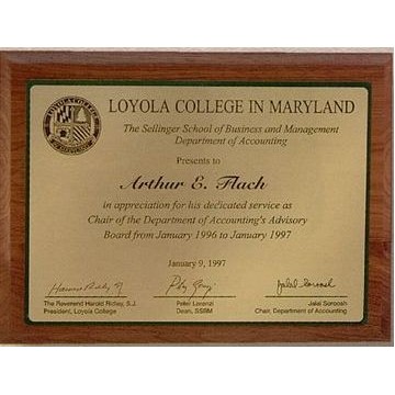 Standard Simulated Walnut Plaque w/ Sublimated Imprint - 1 Color (12"x15")