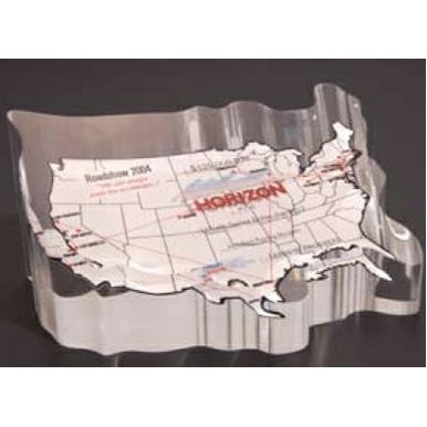 Acrylic Slanted Map of the United States Embedment Award