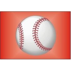 Baseball Rectangle Badge w/ Bar Pin (2"x3")