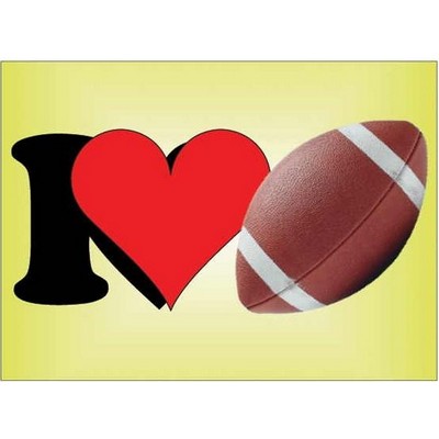 I Love Football Metal Photo Magnet w/ Magnetic Back (2 1/2"x3 1/2")