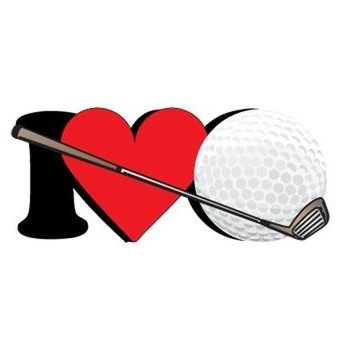 I Love Golf Magnet w/ Full Magnetic Back (12 Square Inch)