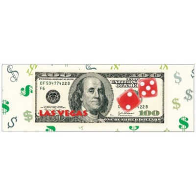 Las Vegas Dice $100 Bill Panoramic Metal Photo Magnet (1 5/8"x4 5/8")