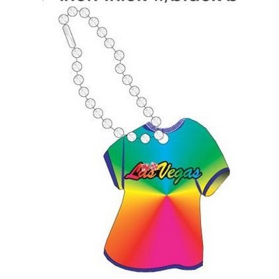 Las Vegas w/ Dice Promotional T-Shirt Key Chain on Black Back (4 Square Inch)