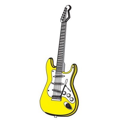 Electric Guitar Promotional Magnet w/ Strip Magnet (3 Square Inch)