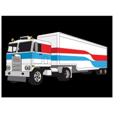 Semi Truck Rectangle Badge w/ Bar Pin (2"x3")