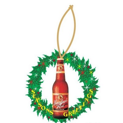 Beer Bottle Executive Wreath Ornament w/ Mirrored Back (12")