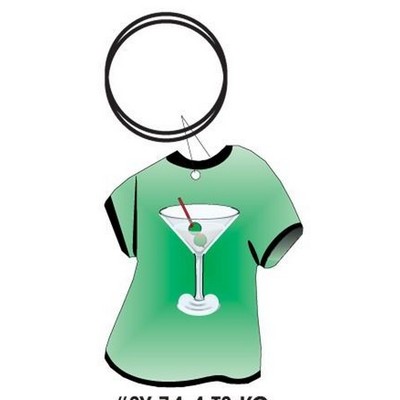 Martini T Shirt Executive Key Chain w/Mirrored Back (4")