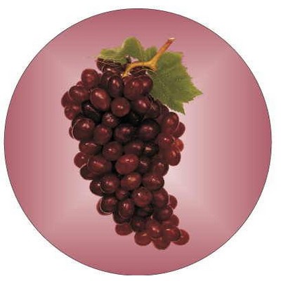Purple Grapes Round Metal Photo Magnet (2 1/2")