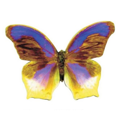 Purple & Yellow Butterfly Magnet w/ Full Magnetic Back (12 Square Inch)