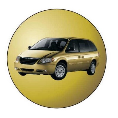 Mini Van Round Metal Photo Magnet (2 1/2")
