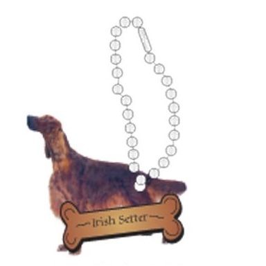 Irish Setter Dog Promotional Key Chain w/ Black Back (6 Square Inch)