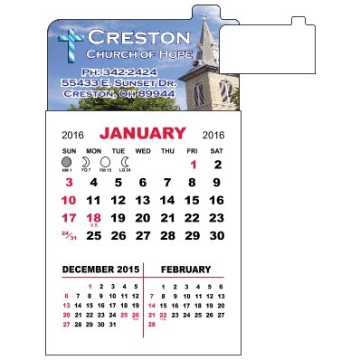 3-Month Adhesive Mini Calendar Pad w/Top Tab