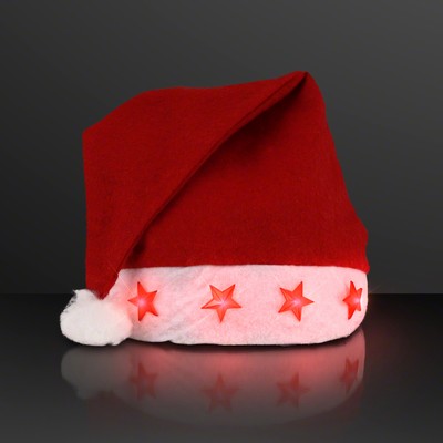 Light Up Santa Hat with Stars - BLANK