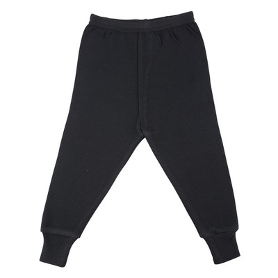 Black Rib Knit Long Pants