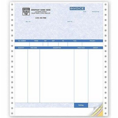Parchment Product Invoices w/ Packing Slip (4 Part)