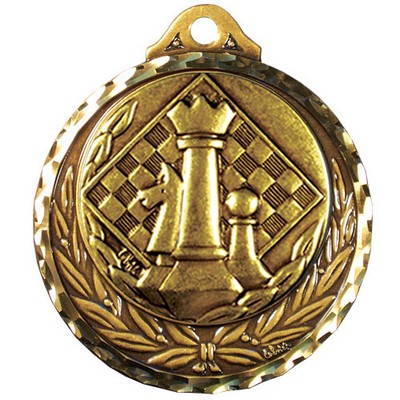 Stock Diamond Struck Medal (Chess) 2 3/4"