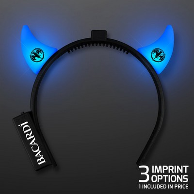 Blue LED Devil Horn Headband - PRINTED