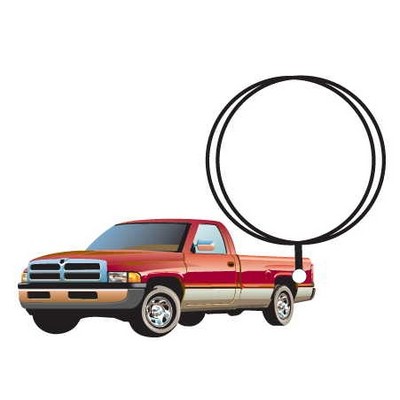 Red Pick Up Truck Executive Keychain w/Mirrored Back (10 Square Inch)