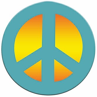 Peace Sign Magnet w/ Full Magnetic Back (10 Square Inch)