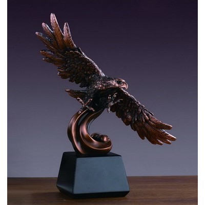 Copper Finish Eagle On Waves Trophy (10"x12.5")