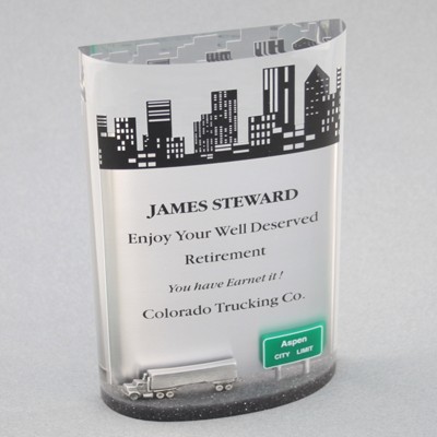 Acrylic Half Oval 1 Award (5"x 6"x 1-1/2")