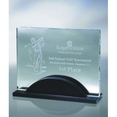 Jade Glass Artistic Award w/Curved Base(8"x6")