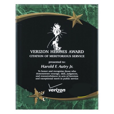 Green Marble Star Plaque Award (8"x10")
