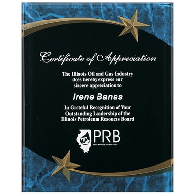 Blue Marble Star Plaque Award (8"x10")