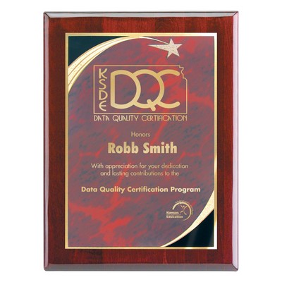 Plaque - 9"x12" Wall Plaque w/ Red Star Achievement Plate (7"x10")