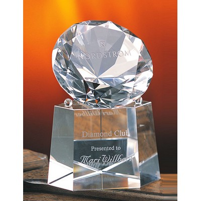 Diamond Optic Crystal Award w/Base (2¾"x 4¼")