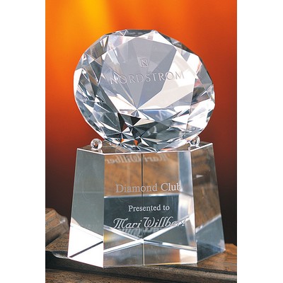 Diamond Optic Crystal Award w/Base (4"x 7")