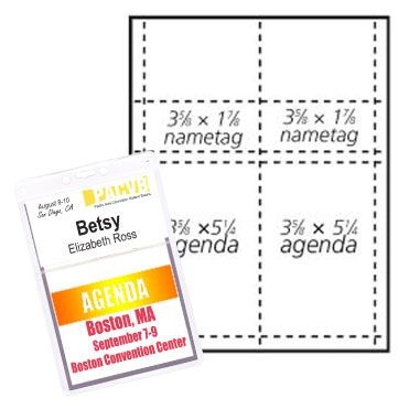 Classic Vertical Agenda/Name Badge Insert / 4 Color Process (3 5/8"x5 1/4") Pack of 50