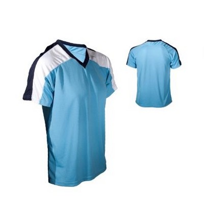 Youth Cool Mesh Soccer Jersey Shirt w/ 3 Color Raglan Sleeve