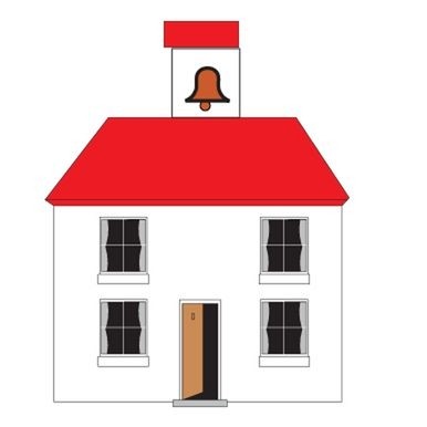 School House Metal Photo Magnet (2 1/2"x2 1/2")