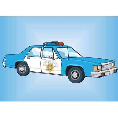 Police Car Metal Photo Magnet (2 1/2"x2 1/2")