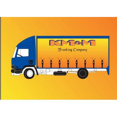 Commercial Truck Metal Photo Magnet (2 1/2"x2 1/2")