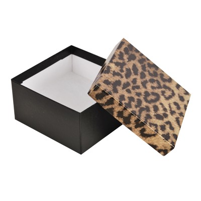 Leopard Animal Print Jewelry Box (3 1/2"x 3 1/2" x 1 7/8")