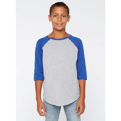 Live & Tell Youth Baseball Crew Neck Raglan 3/4 Sleeve Fine Jersey T-Shirt
