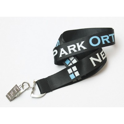 1/2" Black Nylon Lanyard (12 Mil)