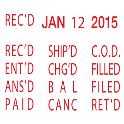 COLOP Mechanical Self-Inking Phrase Dater Stamp (3/16" Characters)