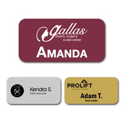 Engraved Plastic Name Badge with Personalization 3" x 1"