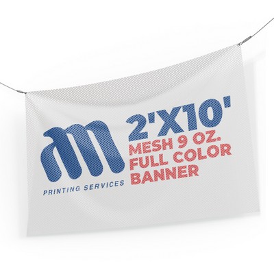 Mesh Banner 2'x10' 9 Oz. Full Color